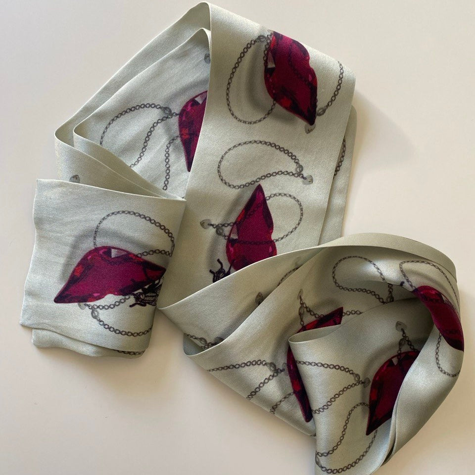 Lips Twilly Silk Scarf